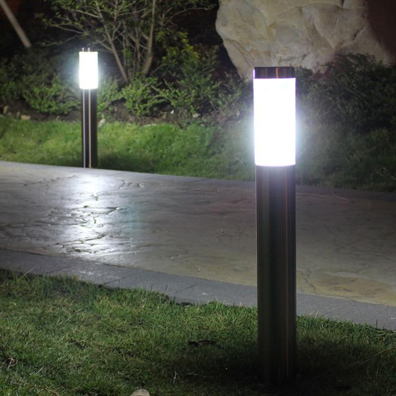 Modern Stainless Steel Solar LED Pathway Lamp for Minimalist Yard