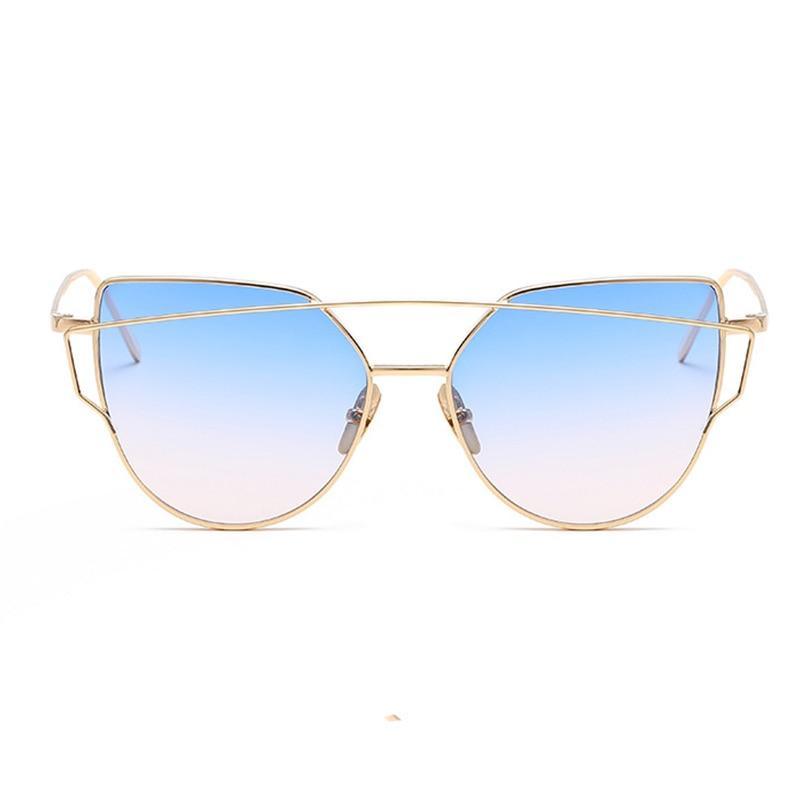 Modern Cat Eye Metal Sunglasses for Women with UV400 Protection