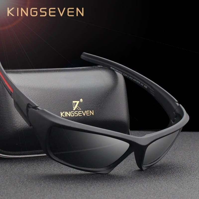 Men's sporty black polarized sunglasses with military-style TR90 frame