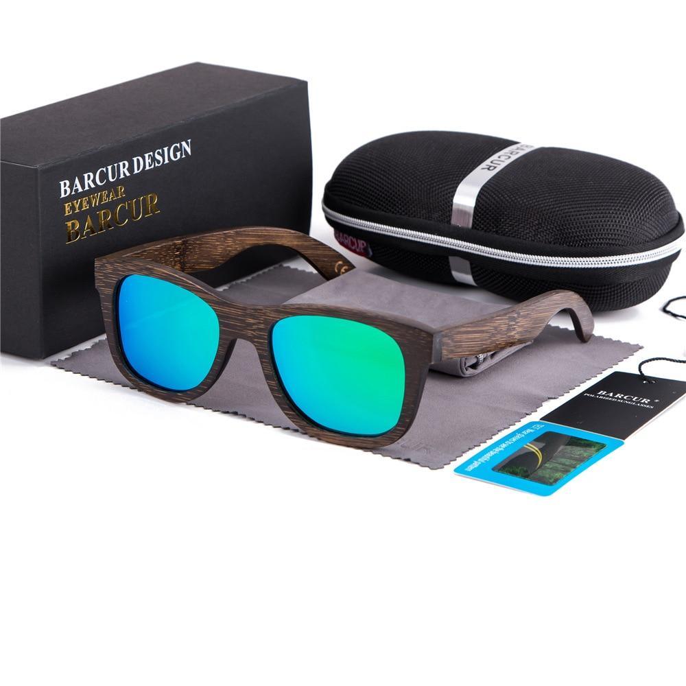 Brown Wood Bamboo Polarized Sunglasses Unisex Vintage Style