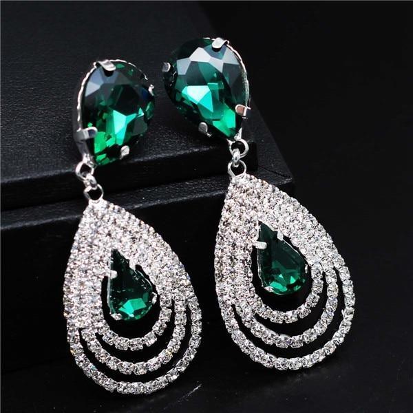 Glamorous Austrian Crystal Jewelry Set for Weddings and Events