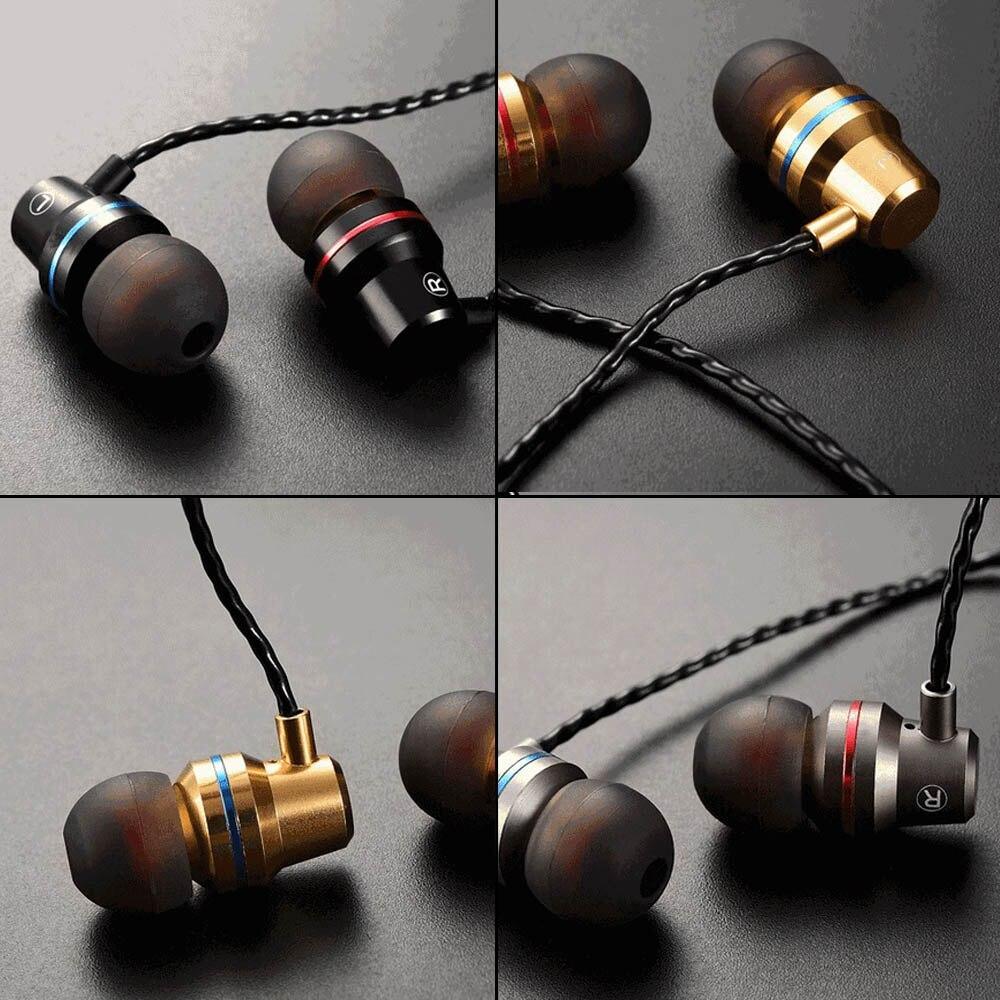 Wired Metal In-Ear Headphones with Microphone and Deep Bass