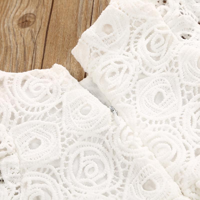 Classic Baby Girls Floral Lace Party Dress with Headband