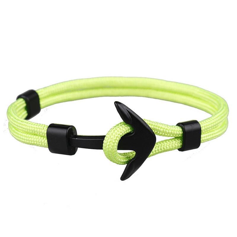 Black Anchor Paracord Survival Bracelet with Magnetic Clasp