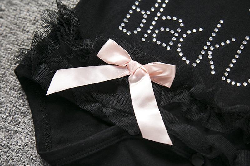Infant Black Romper Sleeper Pajamas for Baby Girls and Boys