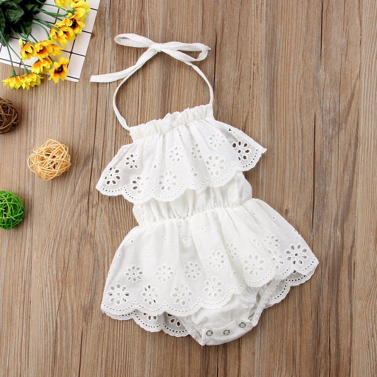 Infant Baby Girl Romantic Lace Romper Dress Playsuit