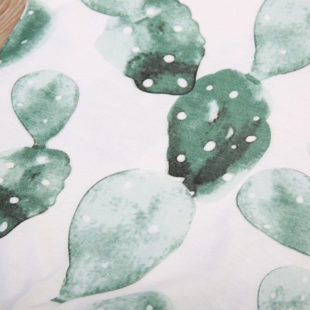 Cactus Print Sleeveless Baby Romper - Soft Cotton Blend Jumpsuit