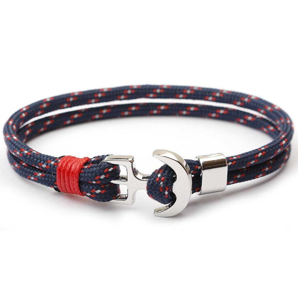 Multilayer Nautical Anchor Rope Charm Bracelet for Men and Women