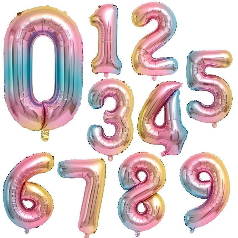 32-Inch Modern Foil Number Balloon for Luxury Party Decoration