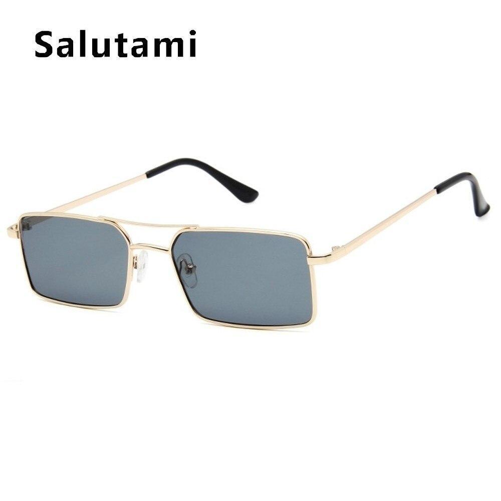 Retro Modern Square Sunglasses With Double Bridge Alloy Frame
