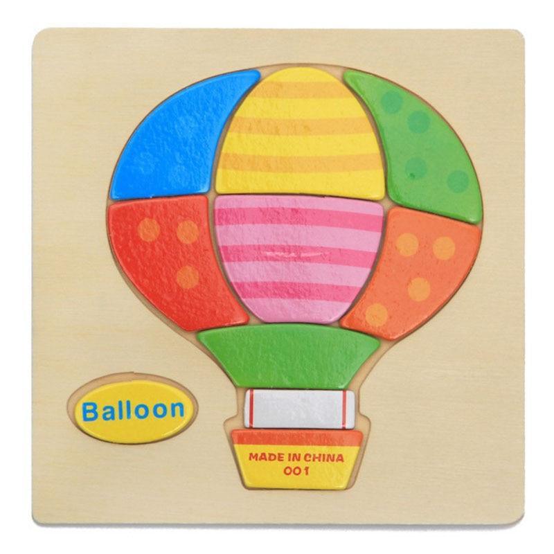 3D Wooden Cartoon Animal & Fruit Intelligence Puzzle for Kids