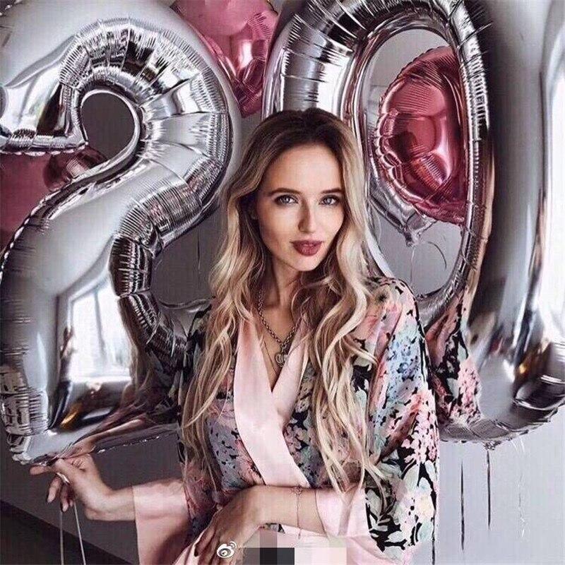 32-Inch Luxury Number Foil Balloon for Modern Birthday Decor