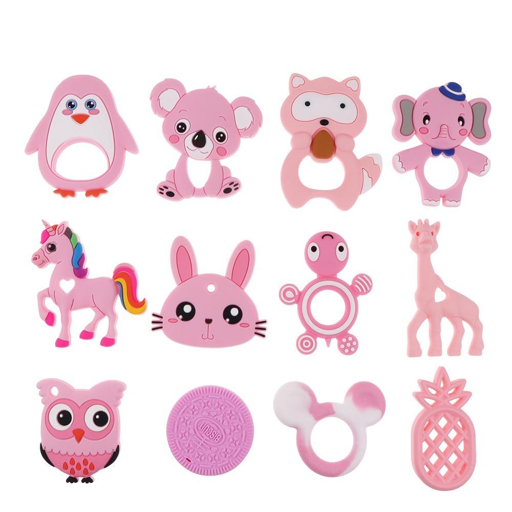 Cute Animal Silicone Teething Ring, BPA-Free Easy Grip Sensory Toy