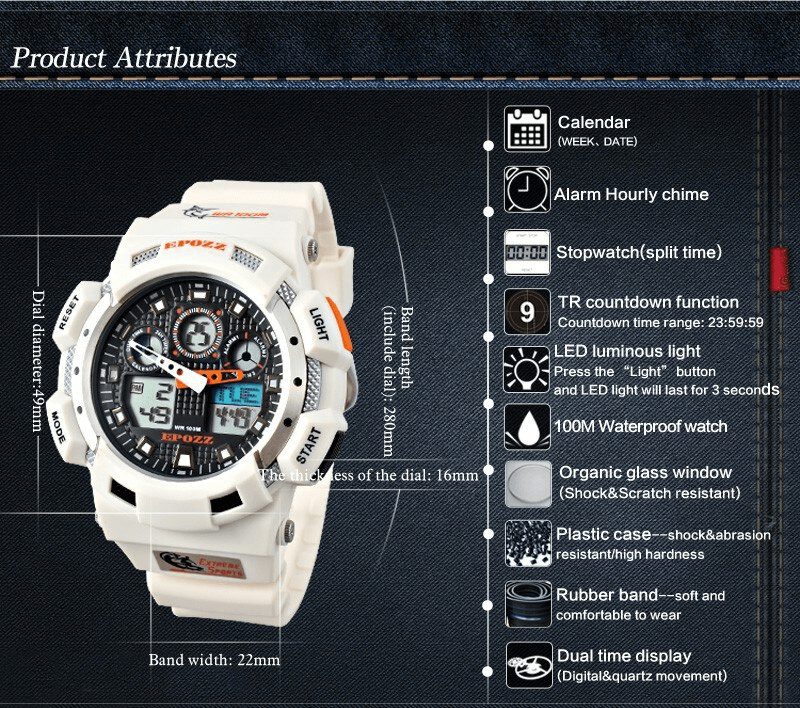Military Sports Digital Watch - Waterproof Diver Style Men's Watch