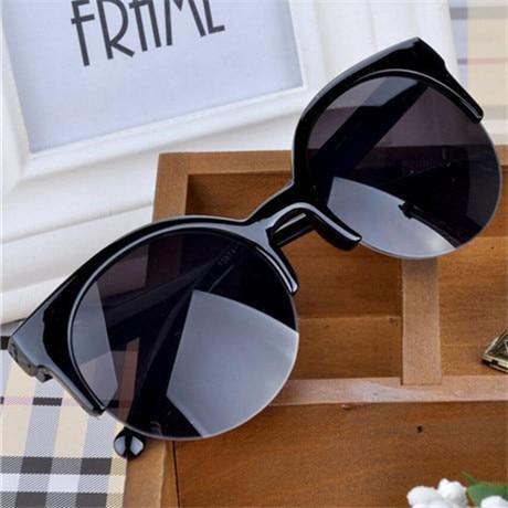 Luxury Retro Cat Eye Round Sunglasses with UV400 Protection