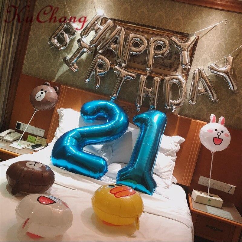 32-Inch Modern Foil Number Balloon for Luxury Party Decoration