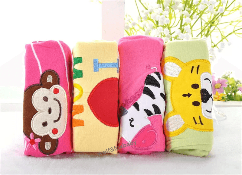5-Pack Baby Cotton Cartoon Pants, Safari and Star Print Set