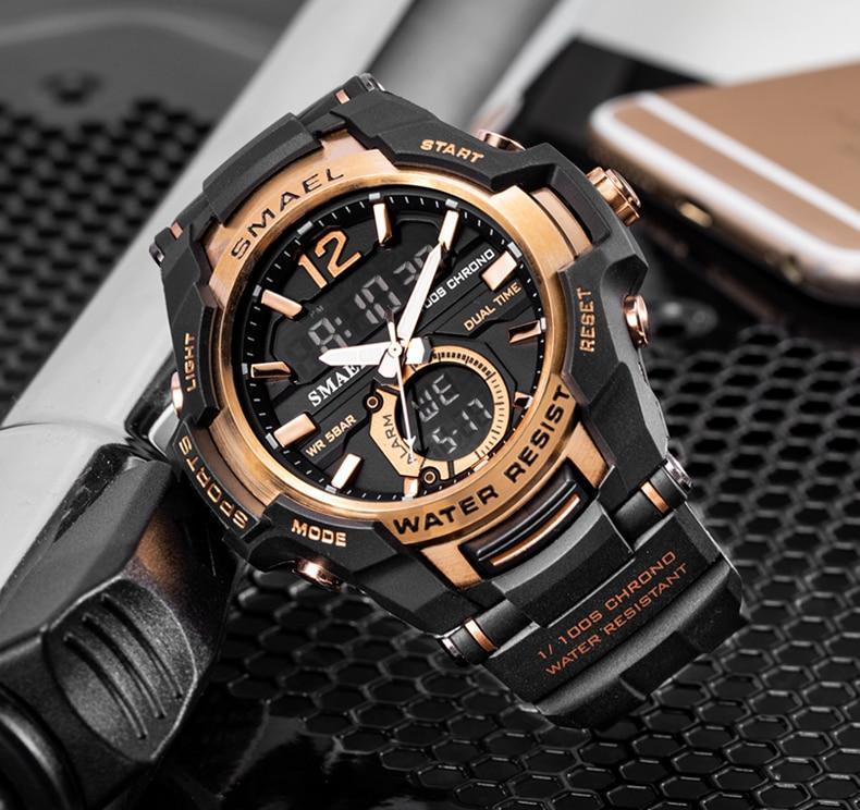 Mens Tactical Dual Display Chronograph Sport Watch