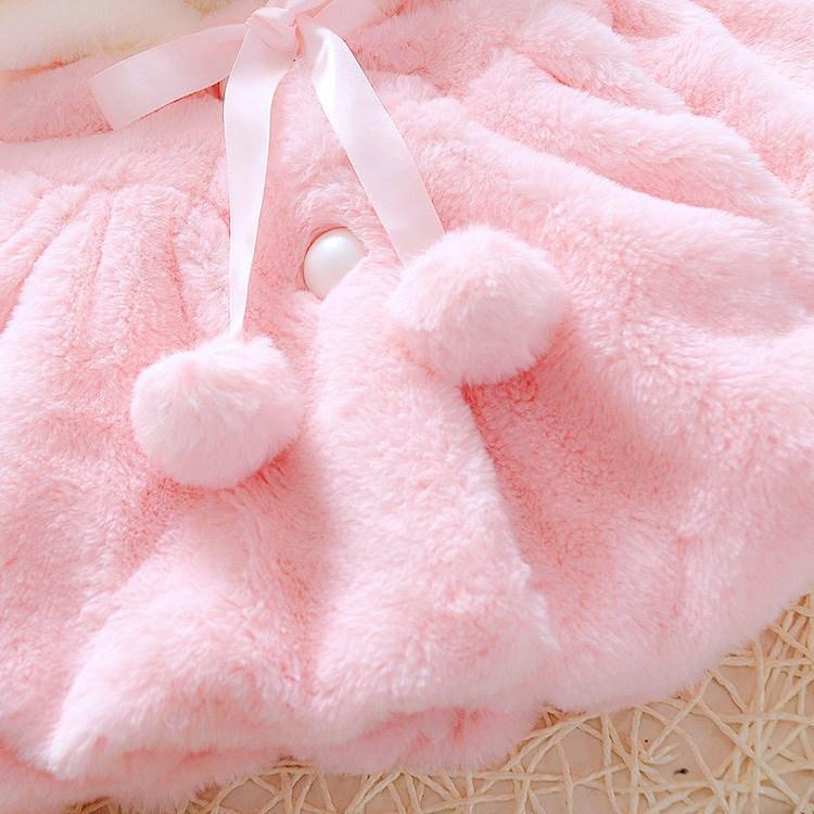 Baby Girls Rabbit Ear Hoodie Princess Coat - Relaxed A-Line Jacket