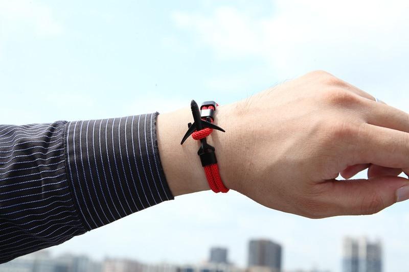 Minimalist Airplane Hook Rope Bracelet for Men and Women