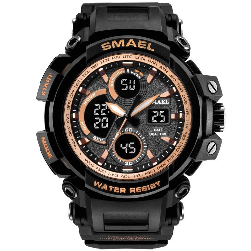 Red Sport Digital Watch 50M Waterproof Military Tactical Style