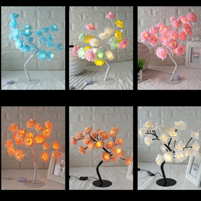 Rose Tree Decorative Table Lamp for Bedroom and Living Room