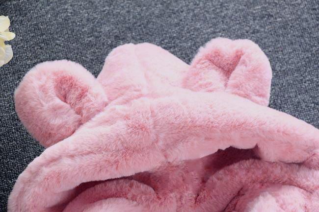 Cozy Plush Fleece Baby Girls Hooded Winter Snowsuit Jacket