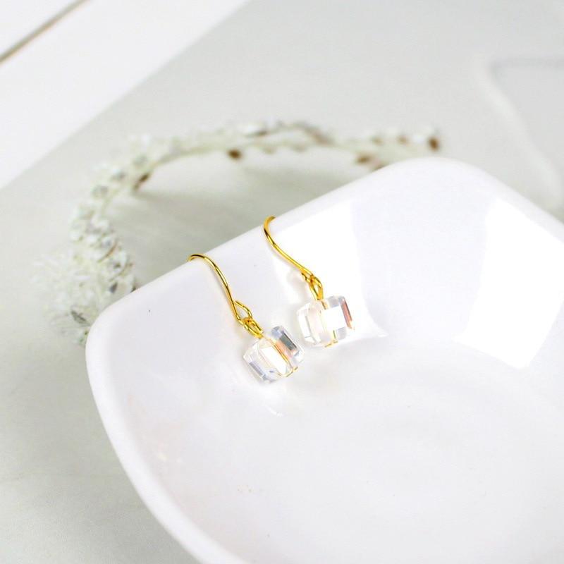 Square Crystal Link Chain Stretch Bracelet for Glamorous Parties