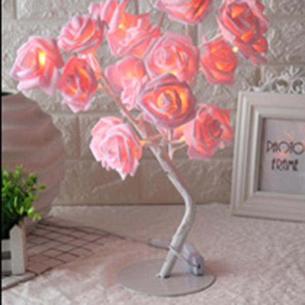 Rose Shaped LED Tree Decorative Table Lamp for Living Room Bedroom