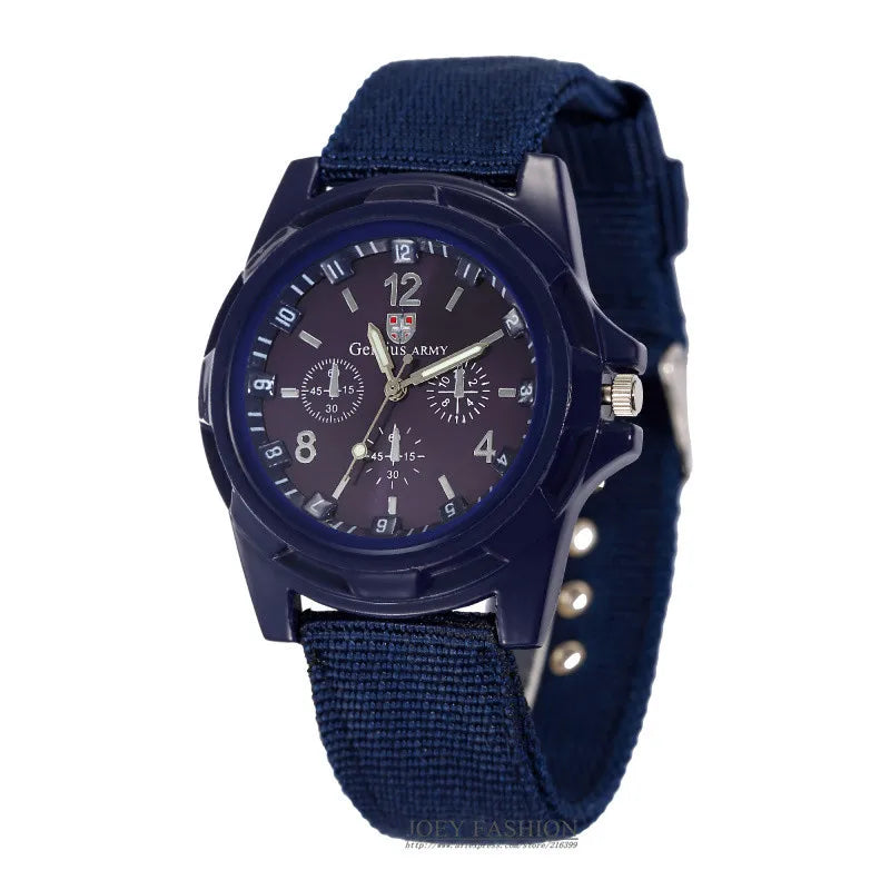 Men's Casual Military Quartz Sport Watch – Soft Nylon Band