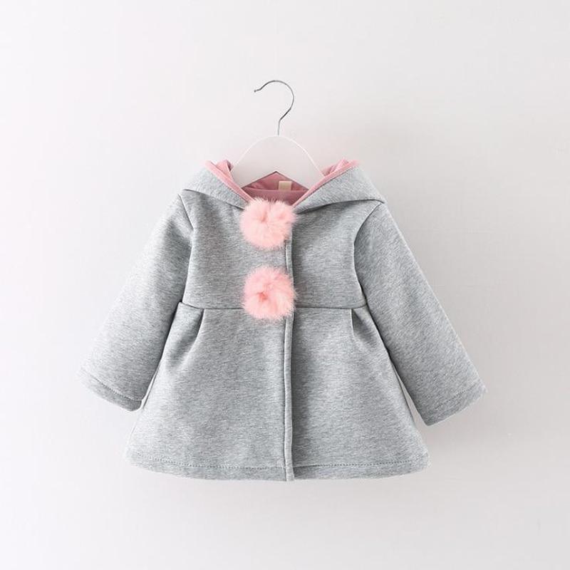 Whimsical Newborn Girls Cotton Rabbit Ear Hoodie Jacket