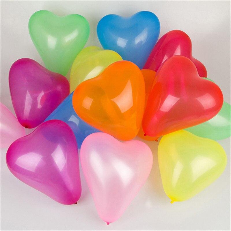 100-Piece Heart-Shaped Red and Pink Latex Balloons