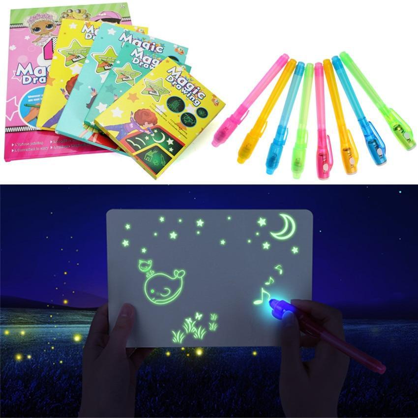 Ultra-thin white LED luminous drawing tablet for kids' creative art projects