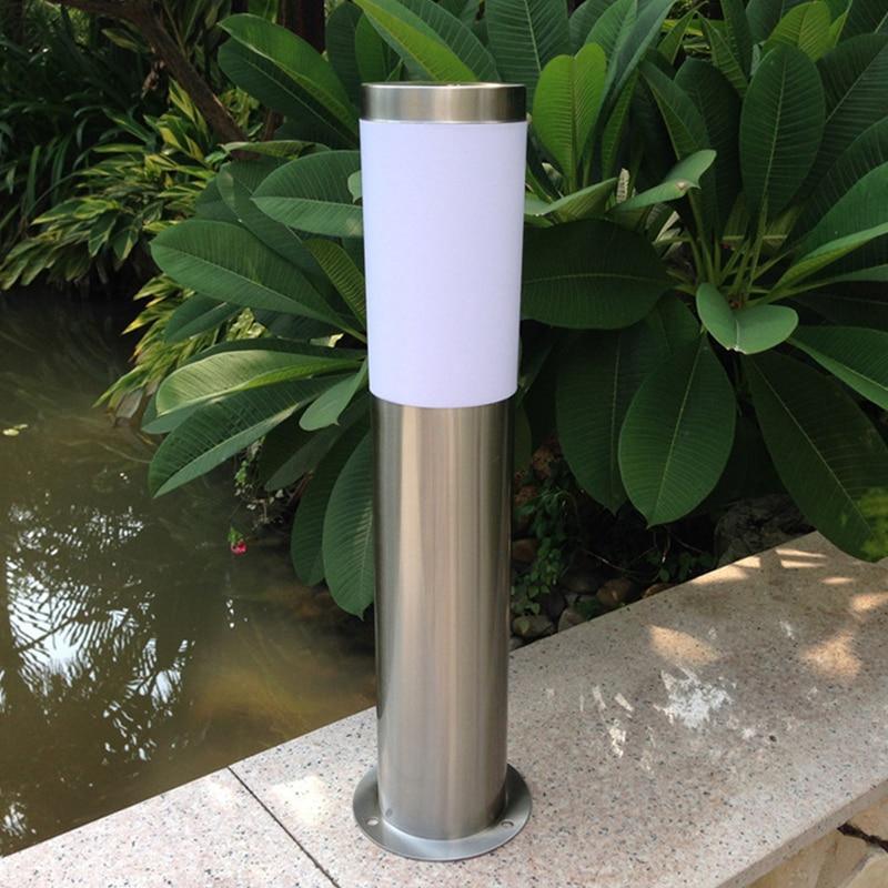Modern Stainless Steel Solar LED Pathway Lamp for Minimalist Yard
