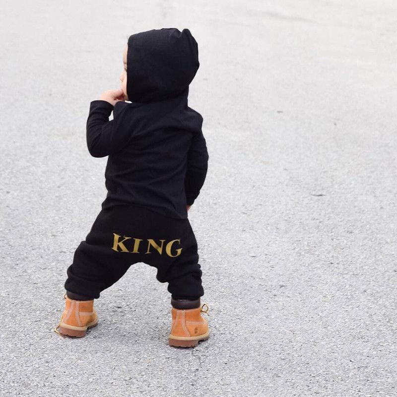 Urban Style Newborn Baby Boy King Print Romper Jumpsuit