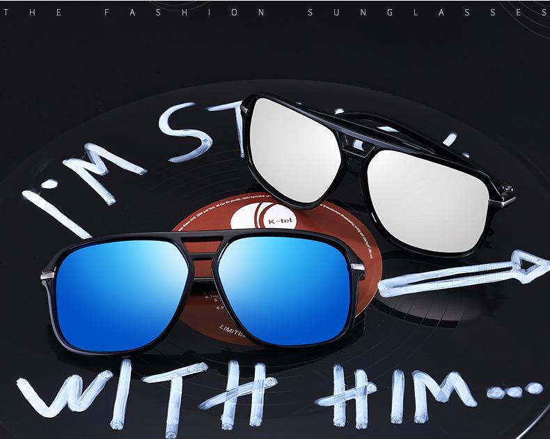 Oversized Polarized Men's Driving Sunglasses with Metal Frame