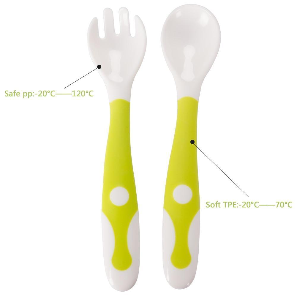 Heat-Resistant Baby Spoon and Fork Set with Travel Case