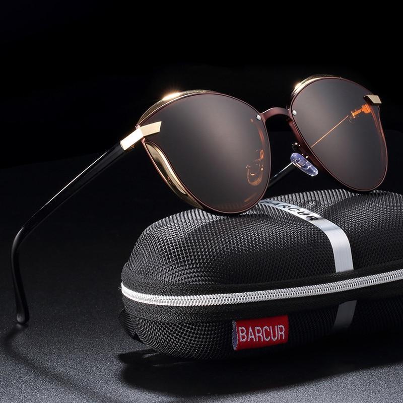 Women’s Retro Rimless Polarized Round Sunglasses UV400 Metal