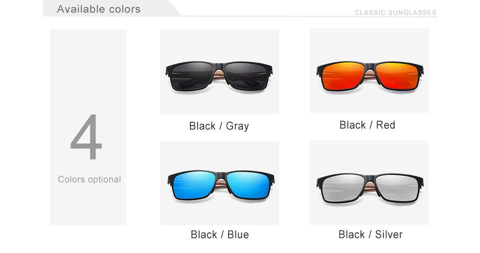 Elegant Bamboo Wood Polarized Sunglasses for Men