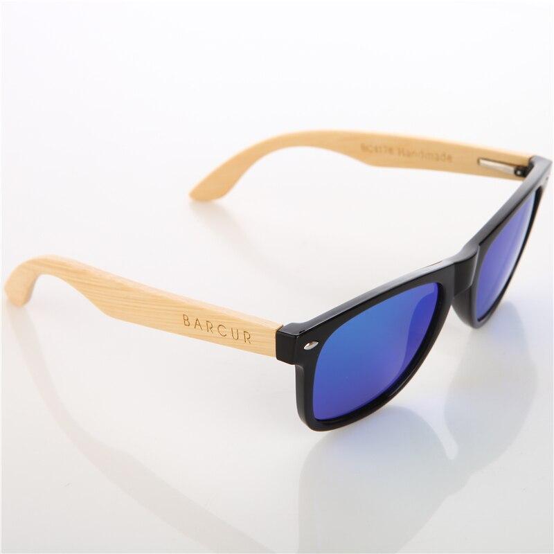 Unisex Retro Rectangular Polarized Sunglasses with Wood Arms