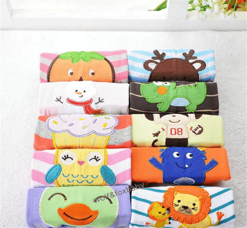 5-Pack Baby Cotton Cartoon Pants, Safari and Star Print Set