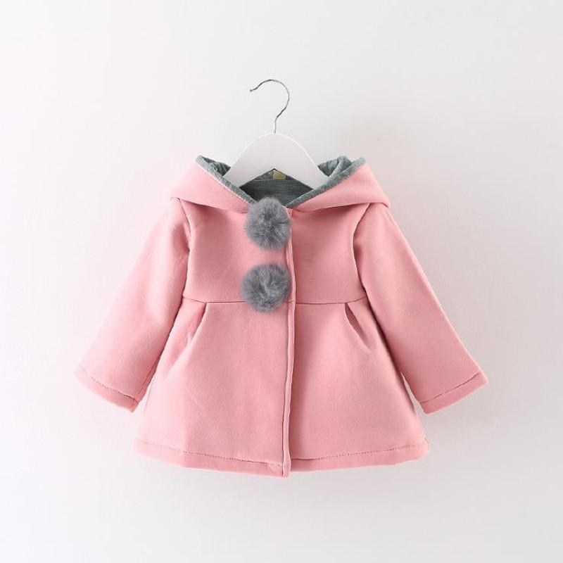 Whimsical Newborn Girls Cotton Rabbit Ear Hoodie Jacket