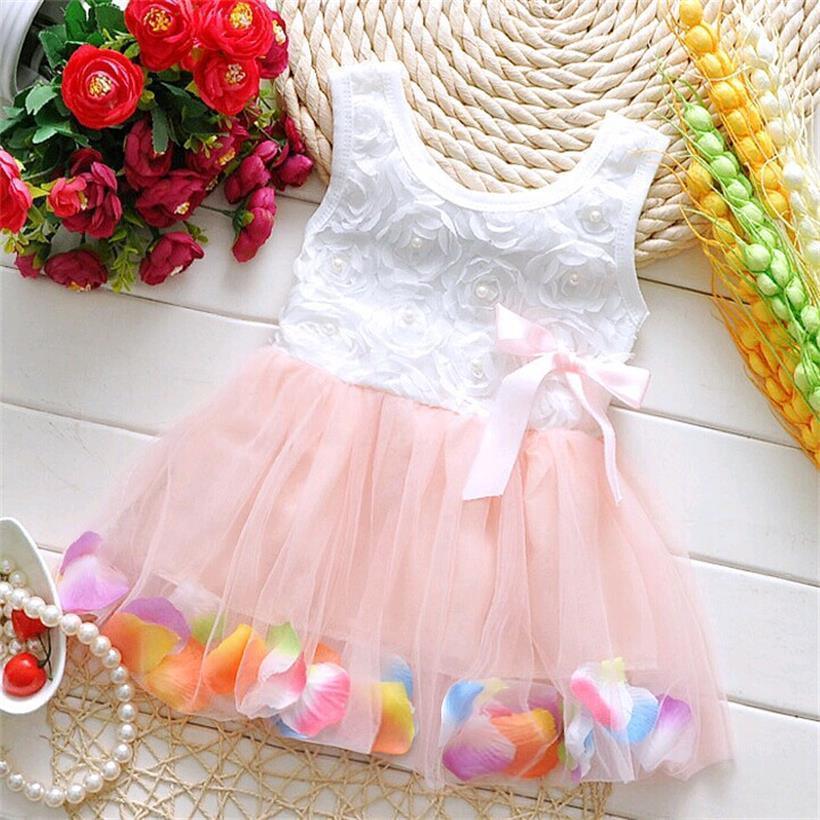 Baby Girls Floral Sleeveless A-Line Tutu Dress for Parties