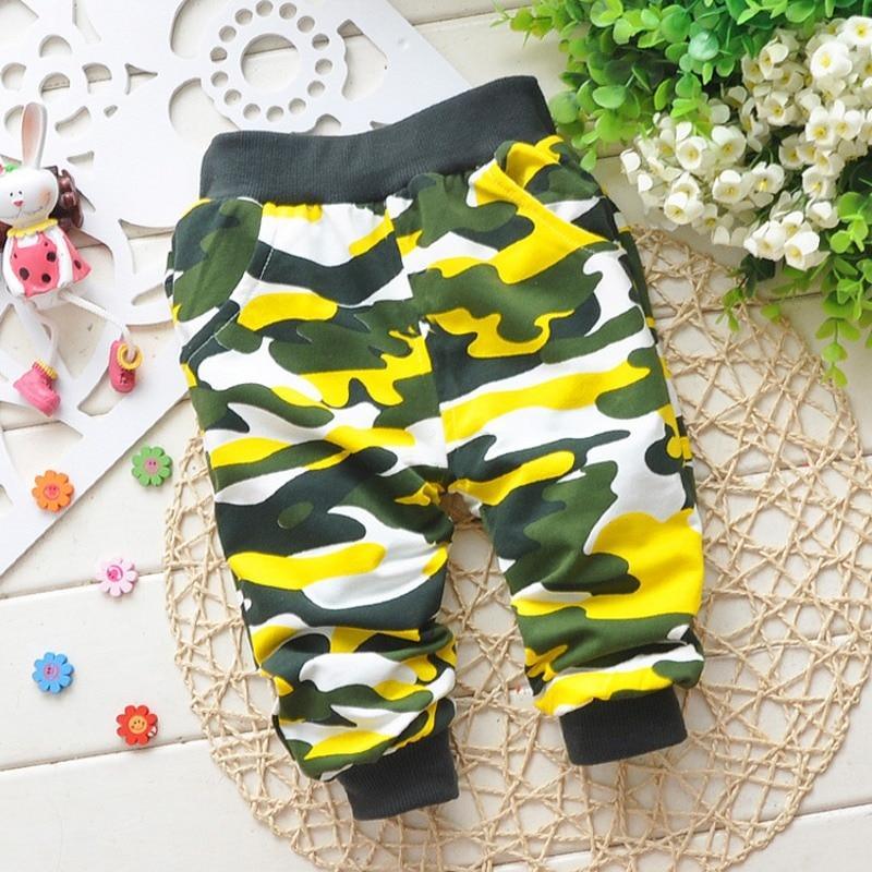 Unisex Cotton Camouflage Baby Pants - Sporty Military Style
