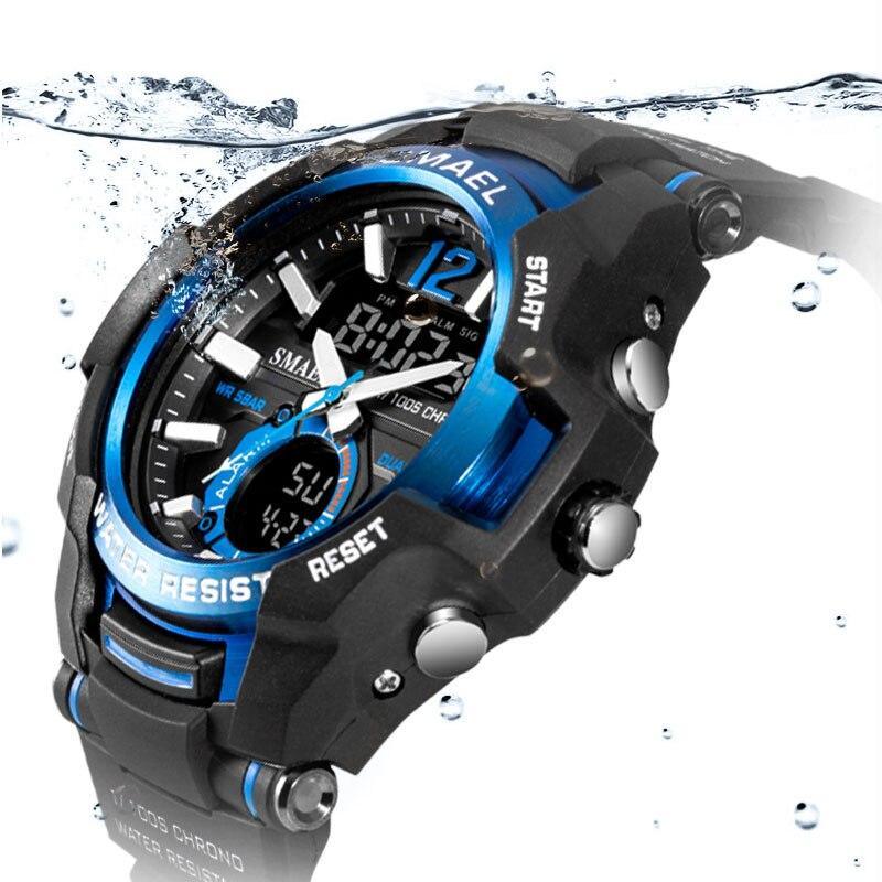 Men Dual Display Sport Watch with EL Backlight and Alarm