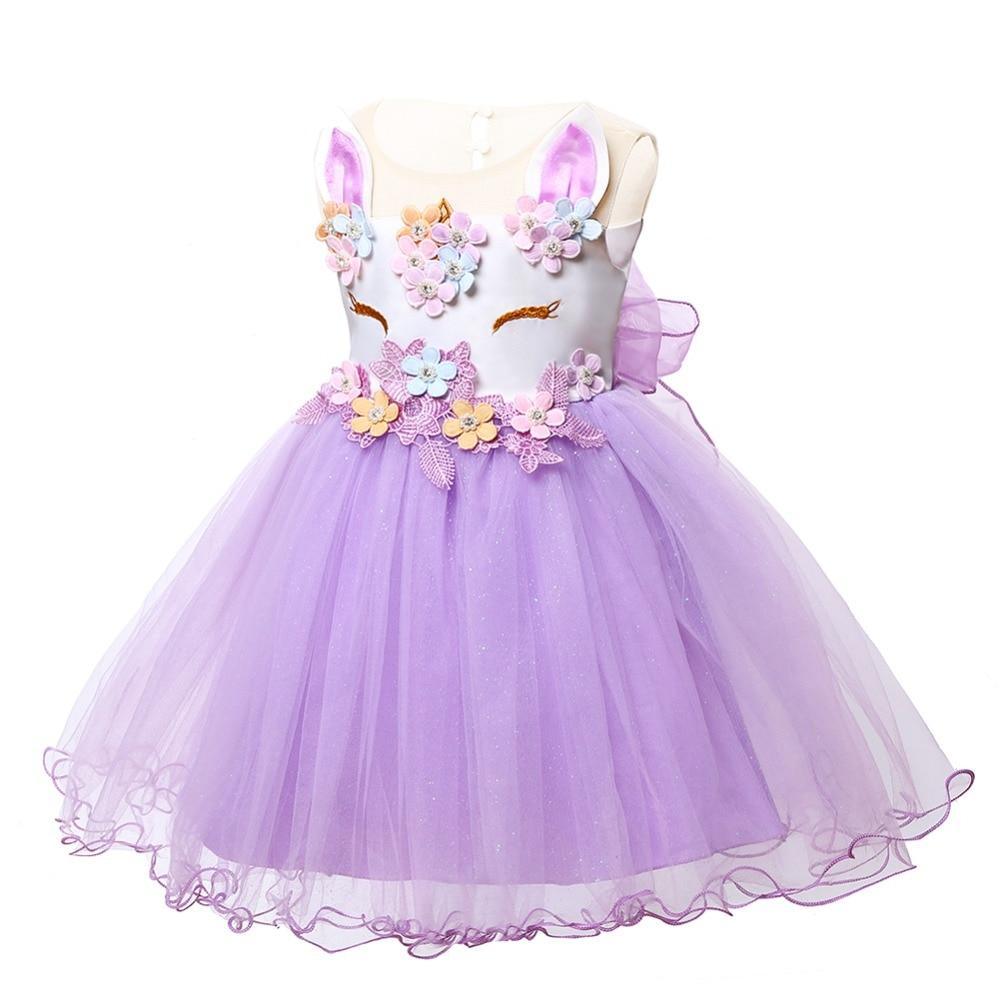 Elegant Unicorn Costume Dress for Baby Girls Party Wear