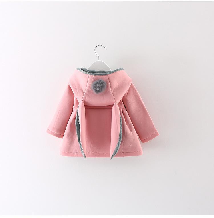 Whimsical Newborn Girls Cotton Rabbit Ear Hoodie Jacket