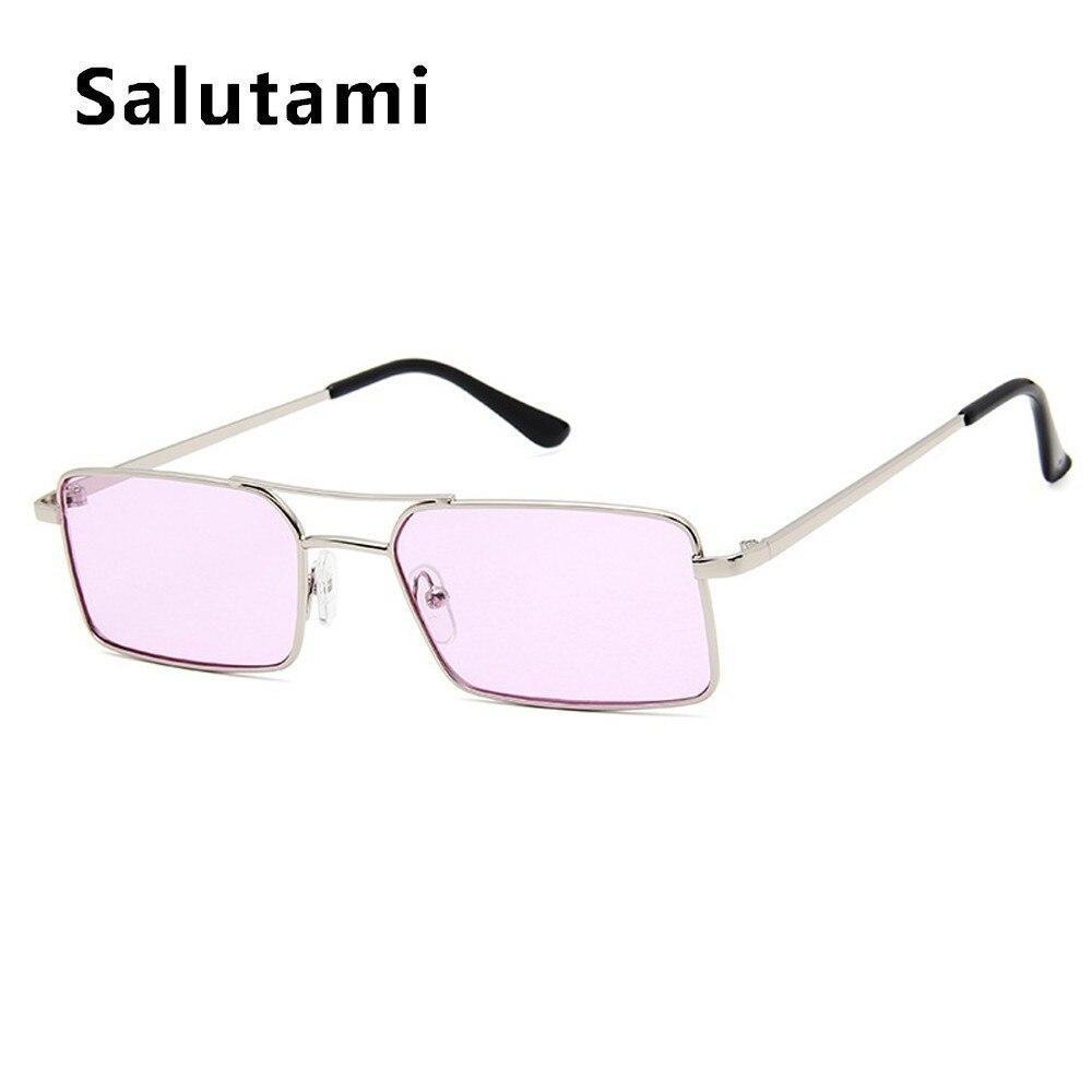 Retro Modern Square Sunglasses With Double Bridge Alloy Frame