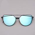 Retro Cat Eye Sunglasses with Reflective Mirror Lens