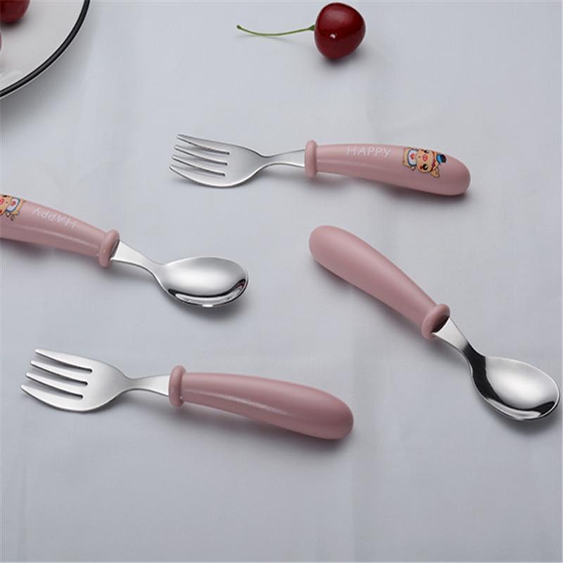 Modern Toddler Stainless Steel Utensil Set for Mealtime Fun